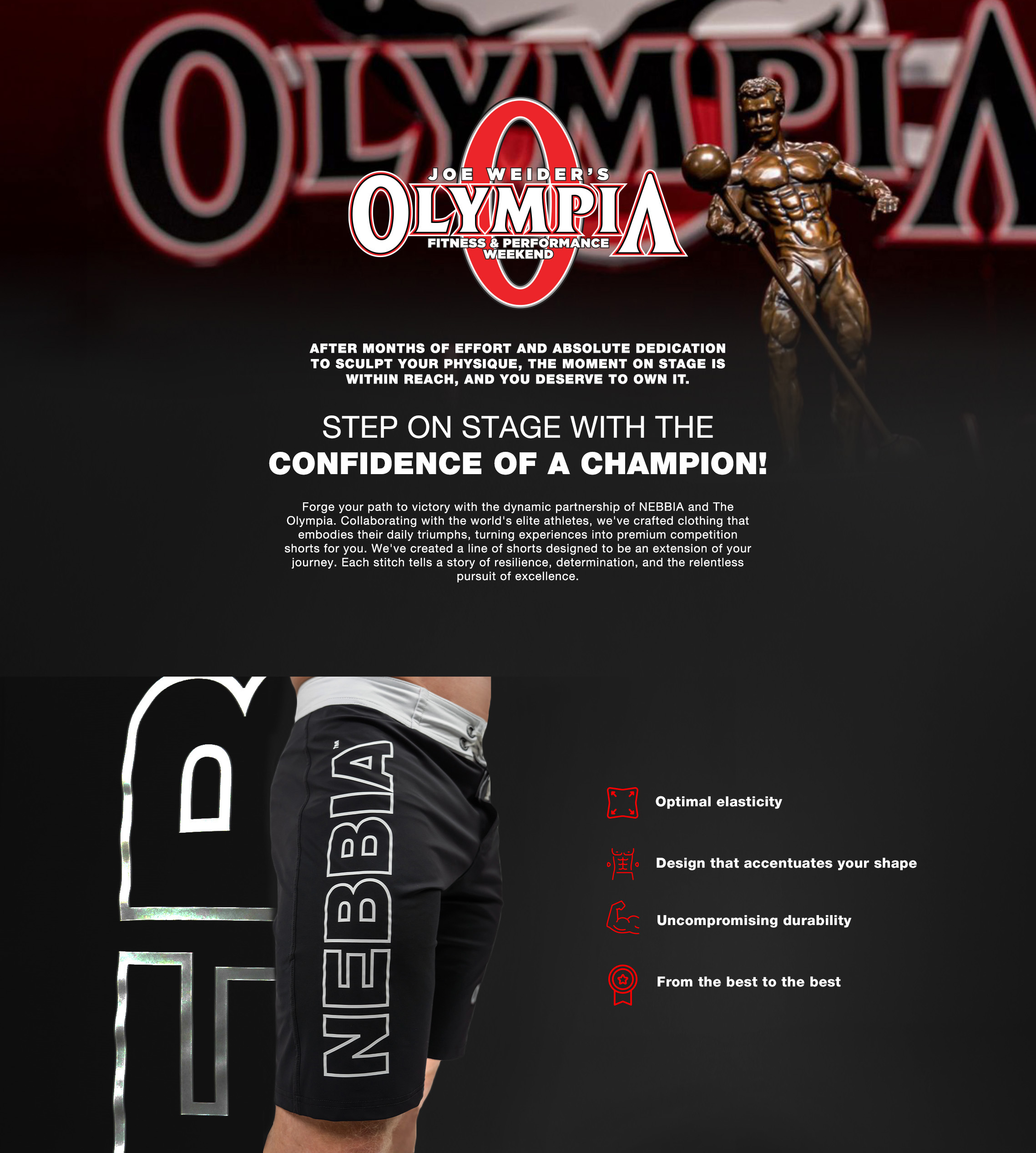 NEBBIA Men's physique posing shorts for Olympia