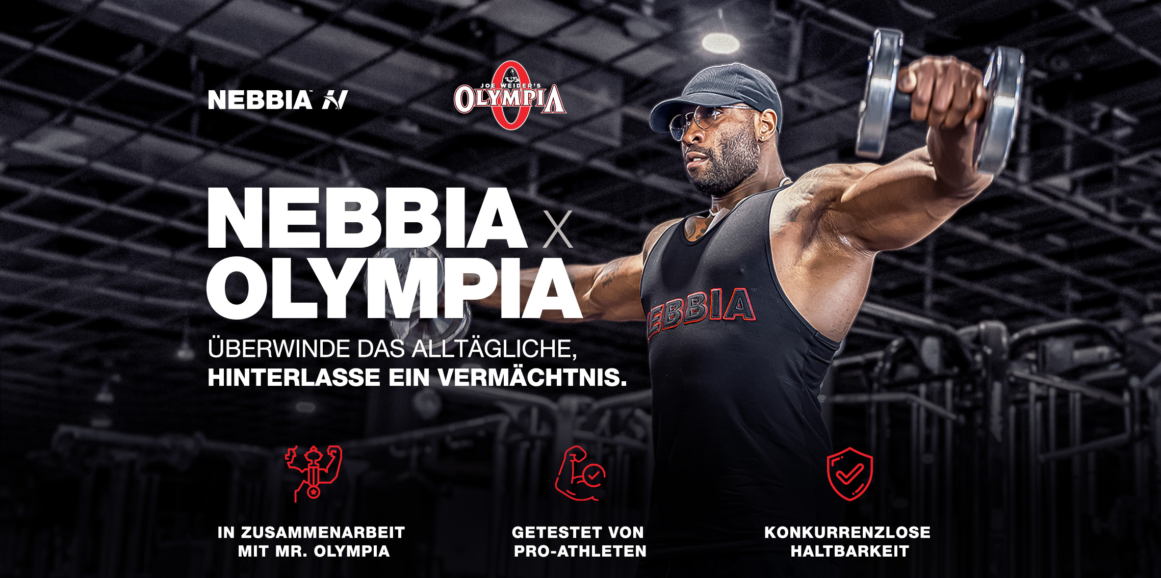 NEBBIA Fitness & bodybuilding Kleidung für neue Herrenkollektion NEBBIA x OLYMPIA