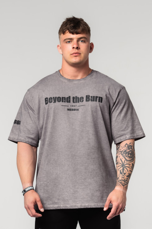 Washed-off bavlnený heavyweight tričko GRIND