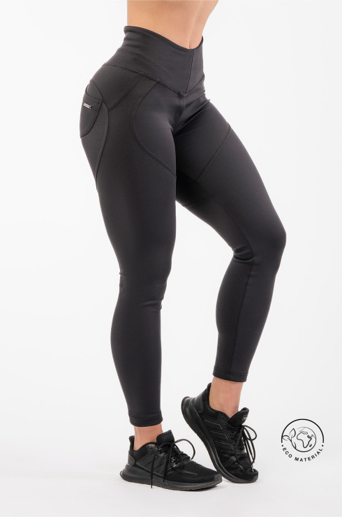 Nebbia High Waist Glossy Look Bubble Butt Pants - Black – Urban Gym Wear