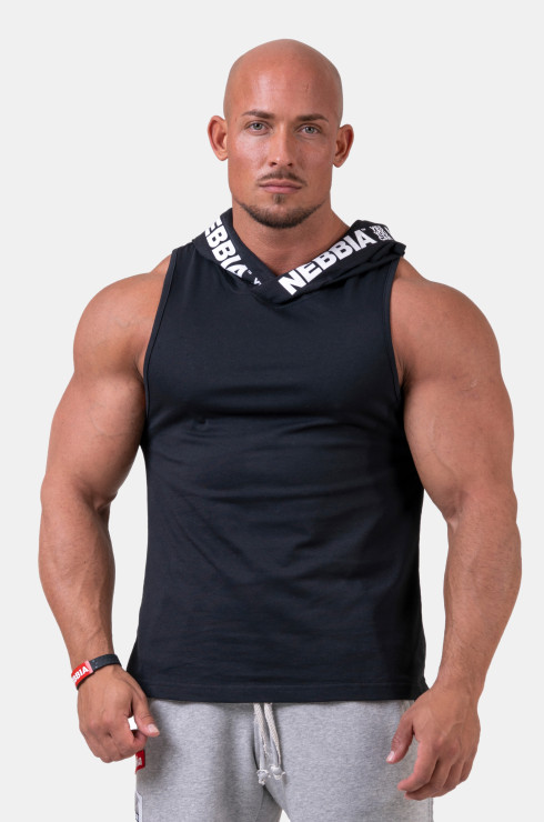 NO EXCUSES Tank Top with a Hoodie Black