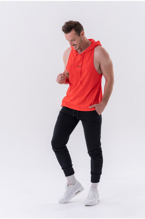 Fitness Tank top with a hoodie 323 Red