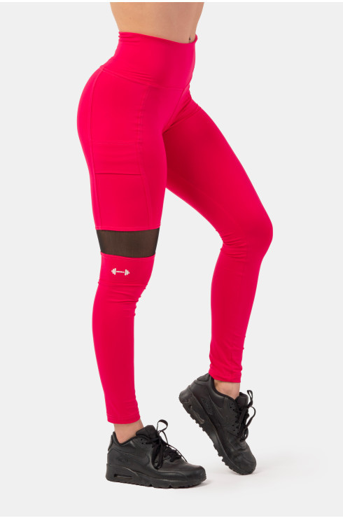 Legíny Sporty s vysokým pásom a bočným vreckom 404 Pink