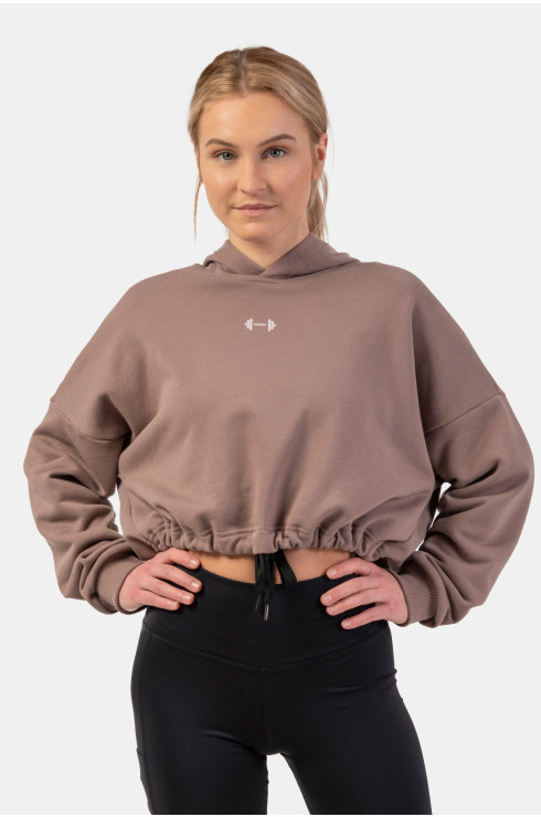 Weites Crop-Sweatshirt mit Kapuze Iconic 421