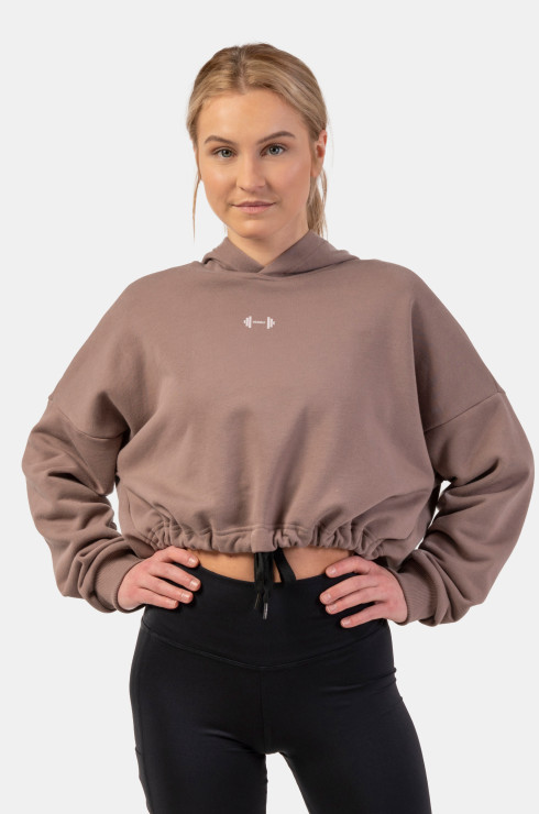 Weites Crop-Sweatshirt mit Kapuze Iconic