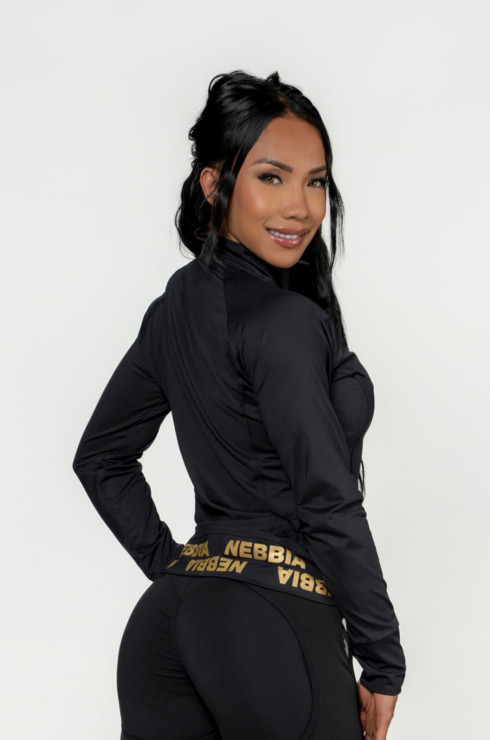 NEBBIA Damen-Sweatshirt mit Reißverschluss INTENSE Warm-Up Gold