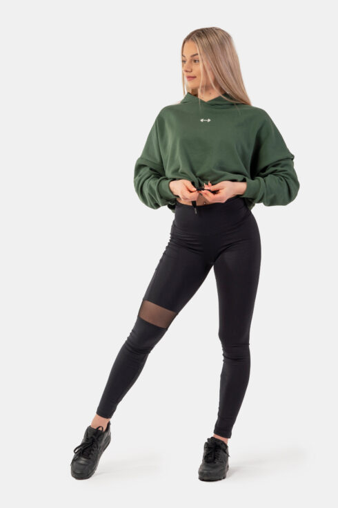 Volná crop mikina s kapucí Iconic 421 - Image 4