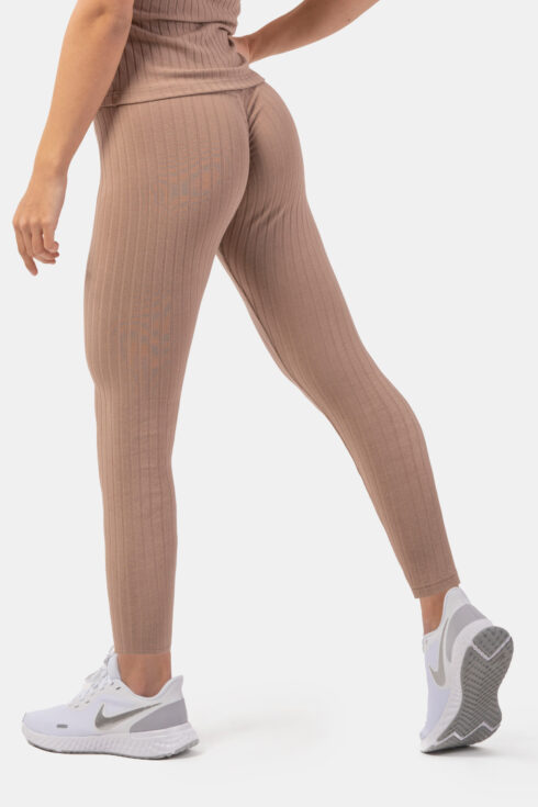 Organic Cotton Ribbed High-Waist Leggings 405 - immagine 2