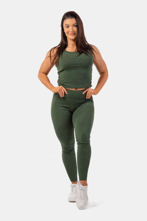Organic Cotton Ribbed High-Waist Leggings 405 - immagine 4