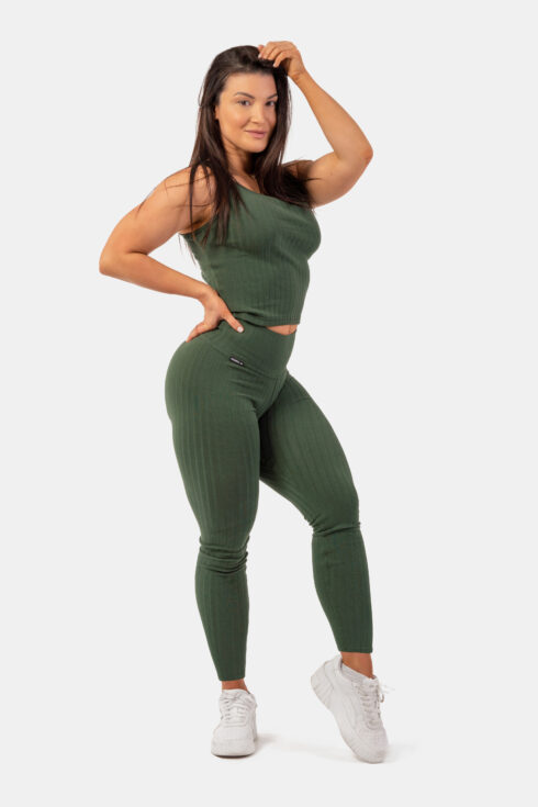 Organic Cotton Ribbed High-Waist Leggings 405 - immagine 3