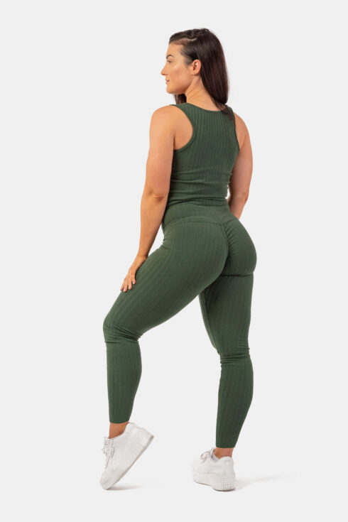 Organic Cotton Ribbed High-Waist Leggings 405 - immagine 5