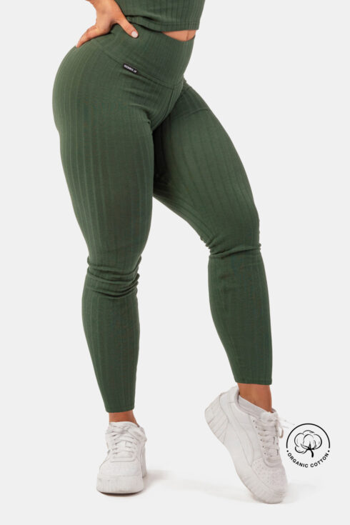 Organic Cotton Ribbed High-Waist Leggings 405 - immagine 2