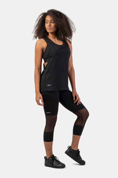 Sleeveless Loose Cross Back Tank Top "Feeling Good" 419 - Image 3