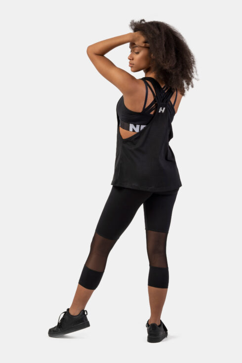 Sleeveless Loose Cross Back Tank Top "Feeling Good" 419 - Image 4