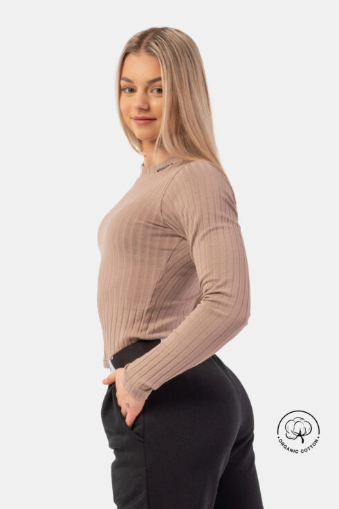 Organic Cotton Ribbed Long Sleeve Top 415 - Image 2