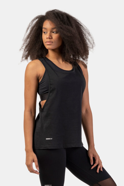 Sleeveless Loose Cross Back Tank Top "Feeling Good" 419