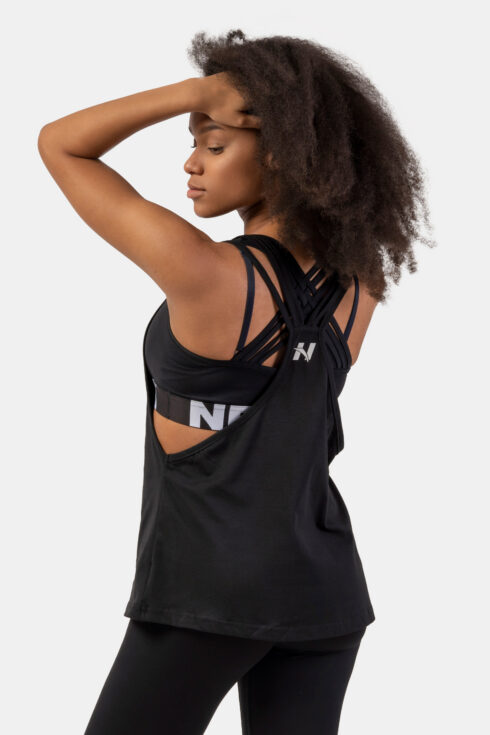 Sleeveless Loose Cross Back Tank Top "Feeling Good" 419 - Image 2