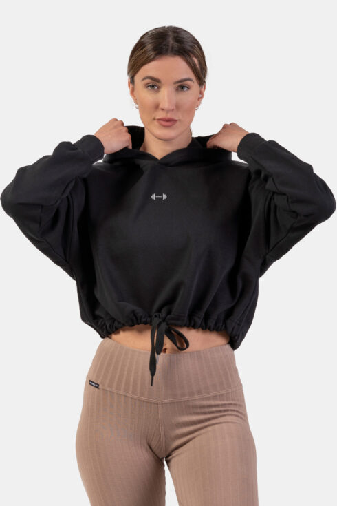 Voľná crop mikina s kapucňou Iconic 421