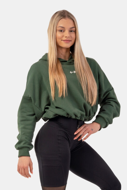 Volná crop mikina s kapucí Iconic 421