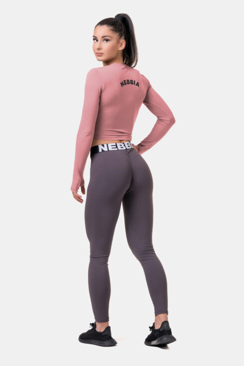 Long Sleeve Thumbhole Sporty Crop Top 585 - Image 5