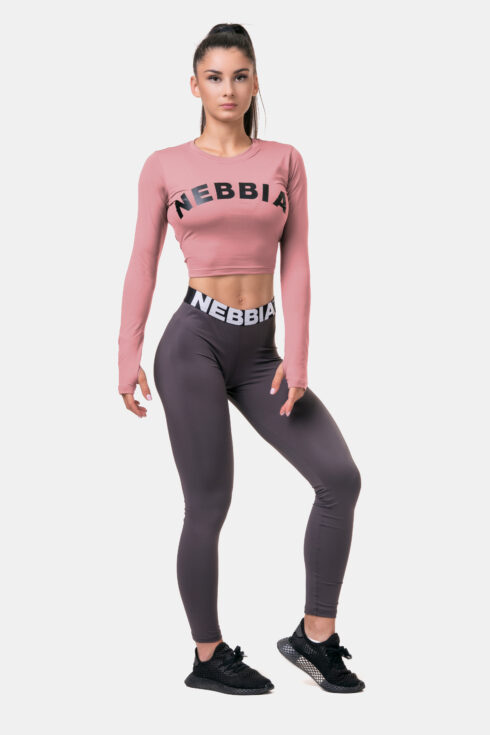 Long Sleeve Thumbhole Sporty Crop Top 585 - Image 4