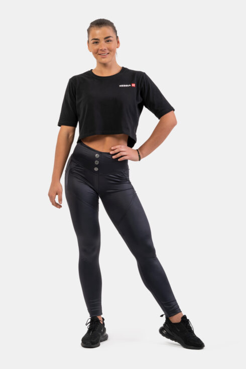 High Waist Glossy Look Bubble Butt Pants 586 - Image 5