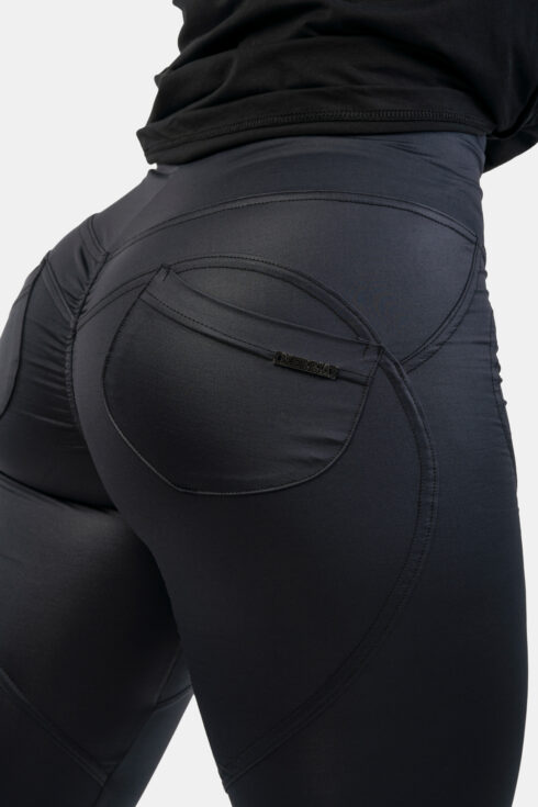 High Waist Glossy Look Bubble Butt Pants 586 - Image 6