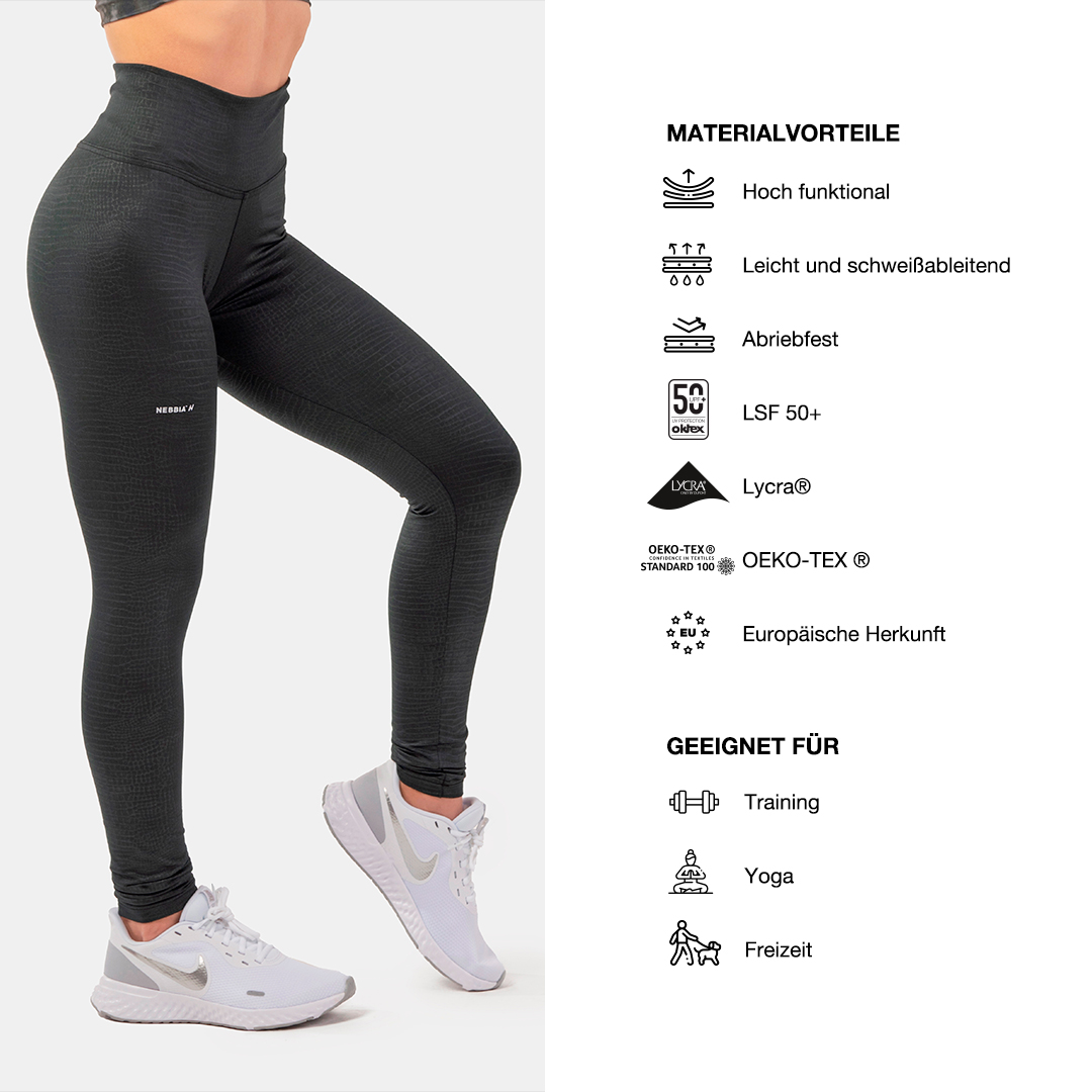 python-leggins-mit-hohem-bund-und-schlangenledermuster-407-black