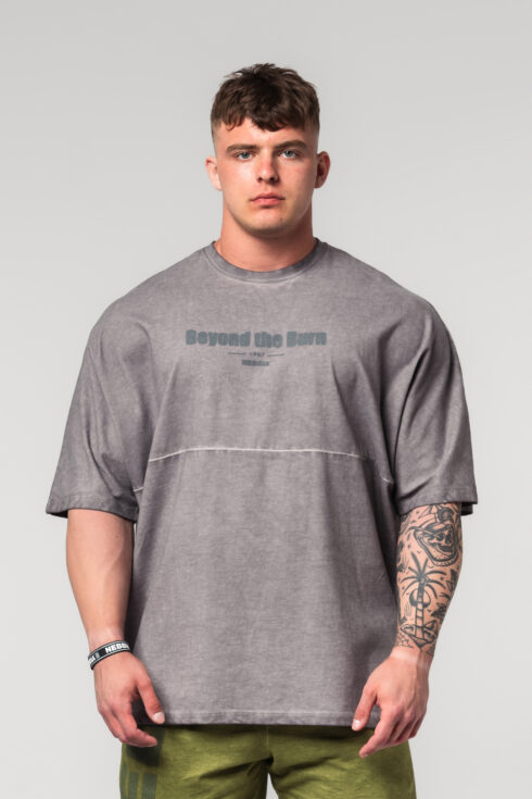 Washed-off Oversized Heavyweight Cotton T-shirt NO SHORTCUTS 369