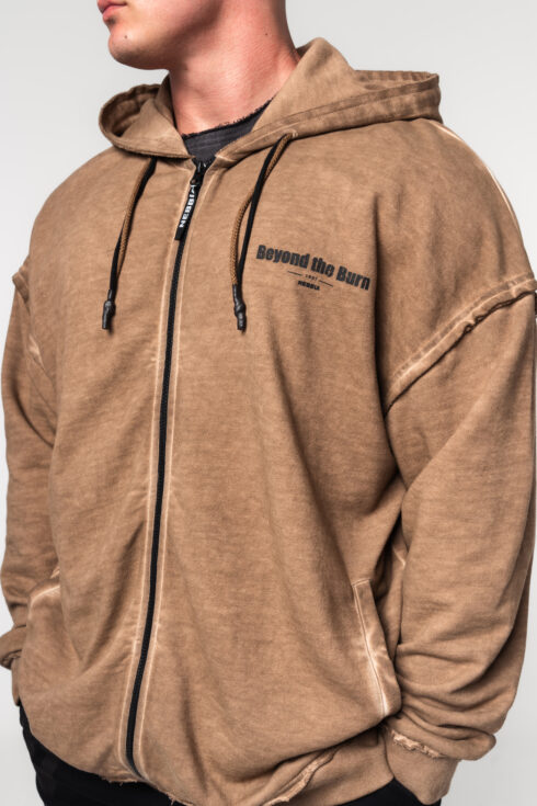 Washed-off Zip Up Hoodie GYM BRO 362 - Image 3