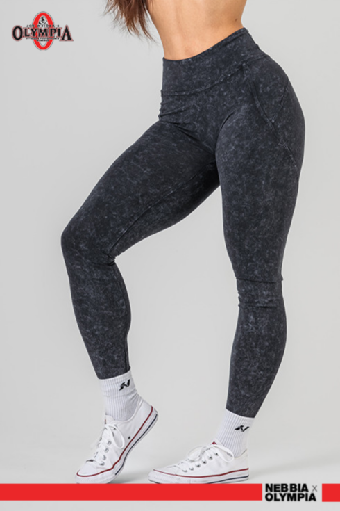 Washed fitness legíny s vysokým pásom GYM WARRIOR 776