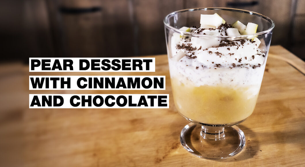 Dessert alle pere con cannella e cioccolato