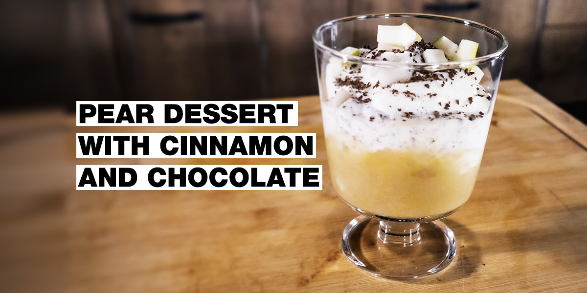 Dessert alle pere con cannella e cioccolato