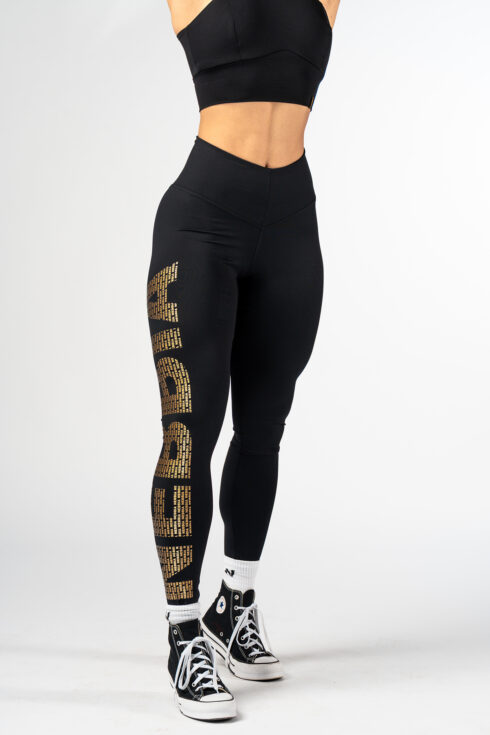Leggings Goldener NEBBIA Logo Druck 827 – Bild 3