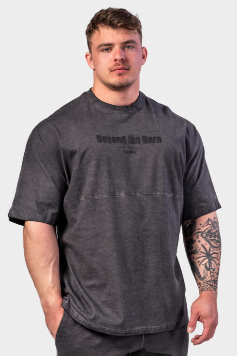 Washed-off Oversized Heavyweight Cotton T-shirt NO SHORTCUTS 369