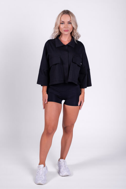 Boxy crop košile s kapsami URBAN MUSE 598