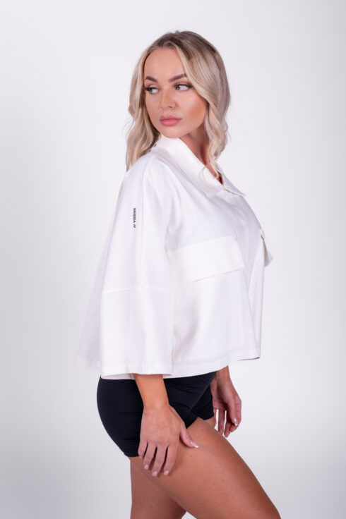 Boxy crop košile s kapsami URBAN MUSE 598 - Image 2