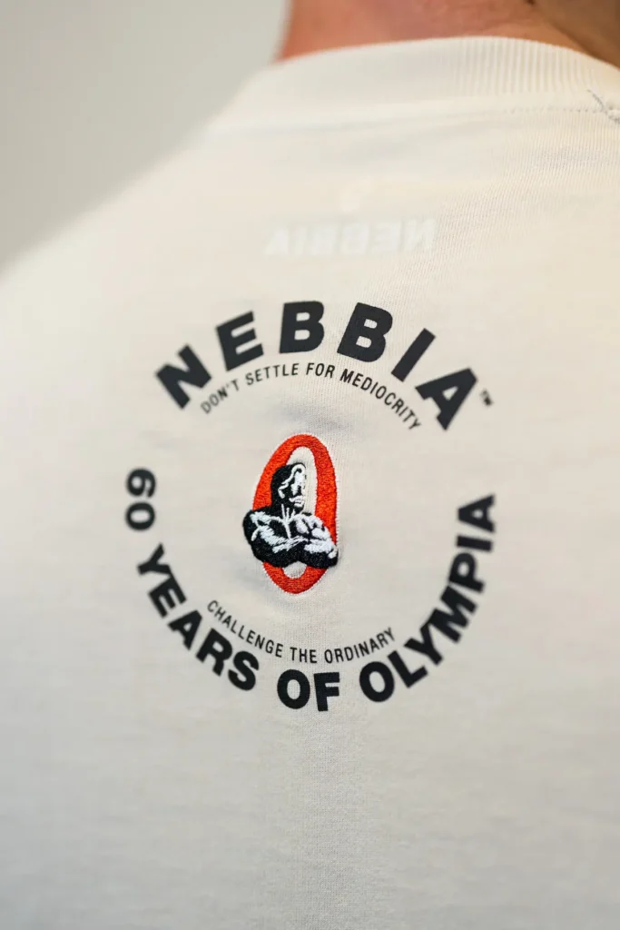 NEBBIA x Mr. OIympia collab, 60 years anniversary, men fitness clothes