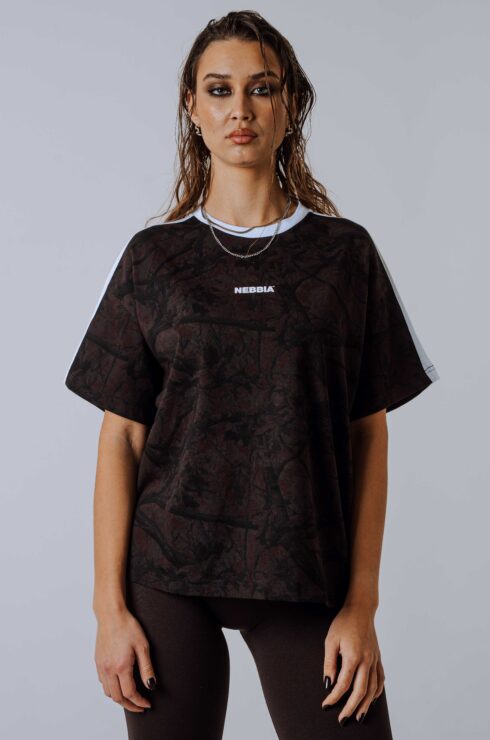 Relaxed fit tričko POWER 894 Dark brown camo