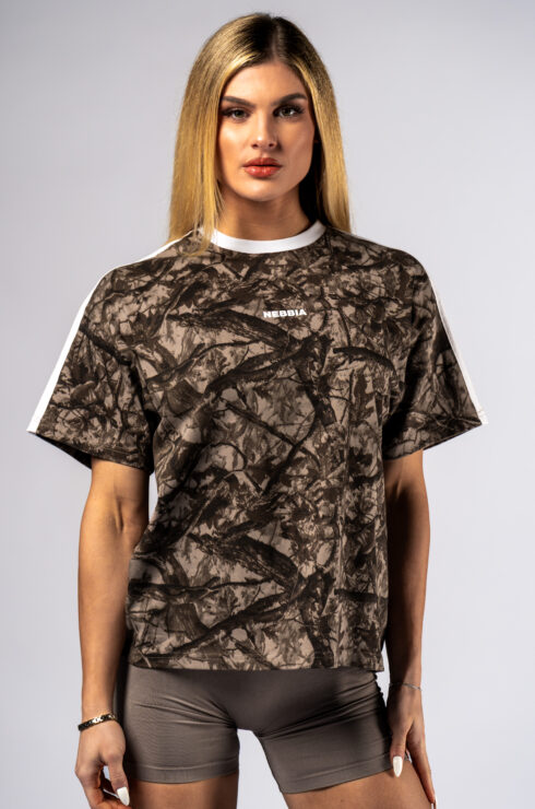 Relaxed fit tričko POWER 894 Light brown camo