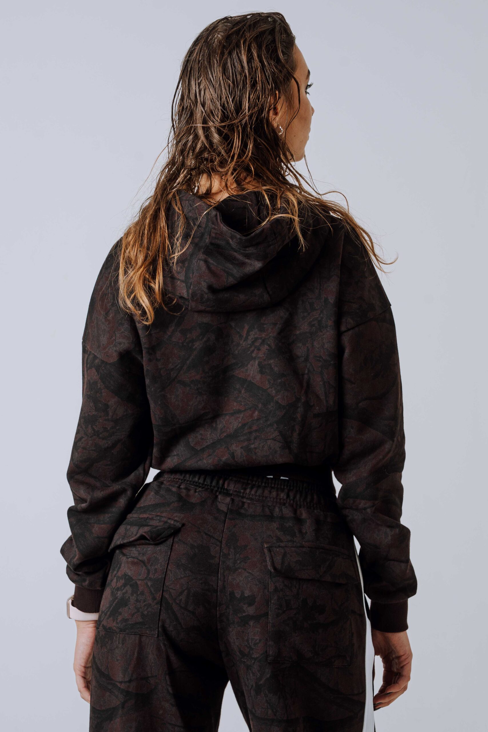 Mikina na zips s kapucňou POWER 895 Dark brown camo - Image 3