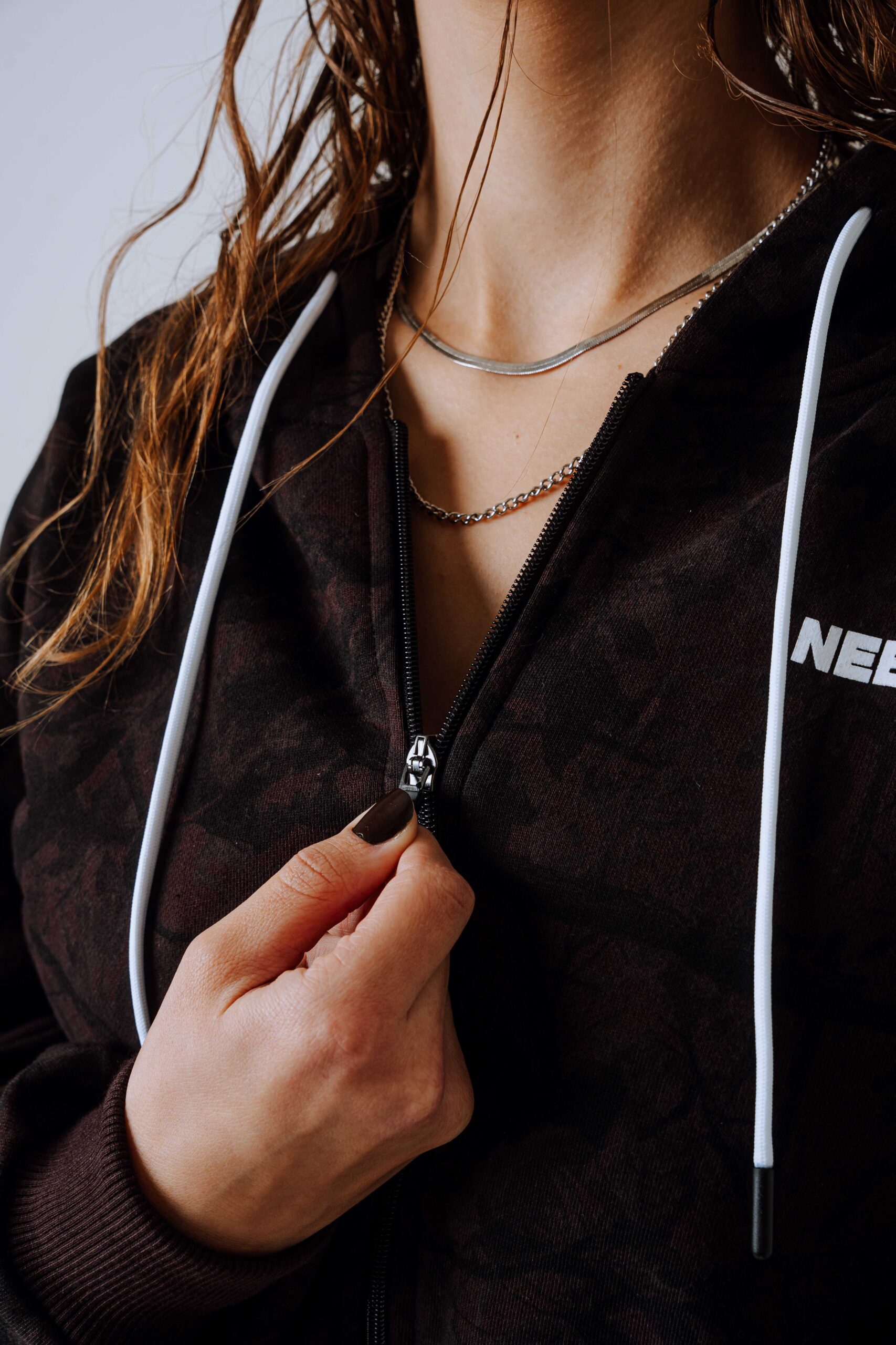 Mikina na zips s kapucňou POWER 895 Dark brown camo - Image 8