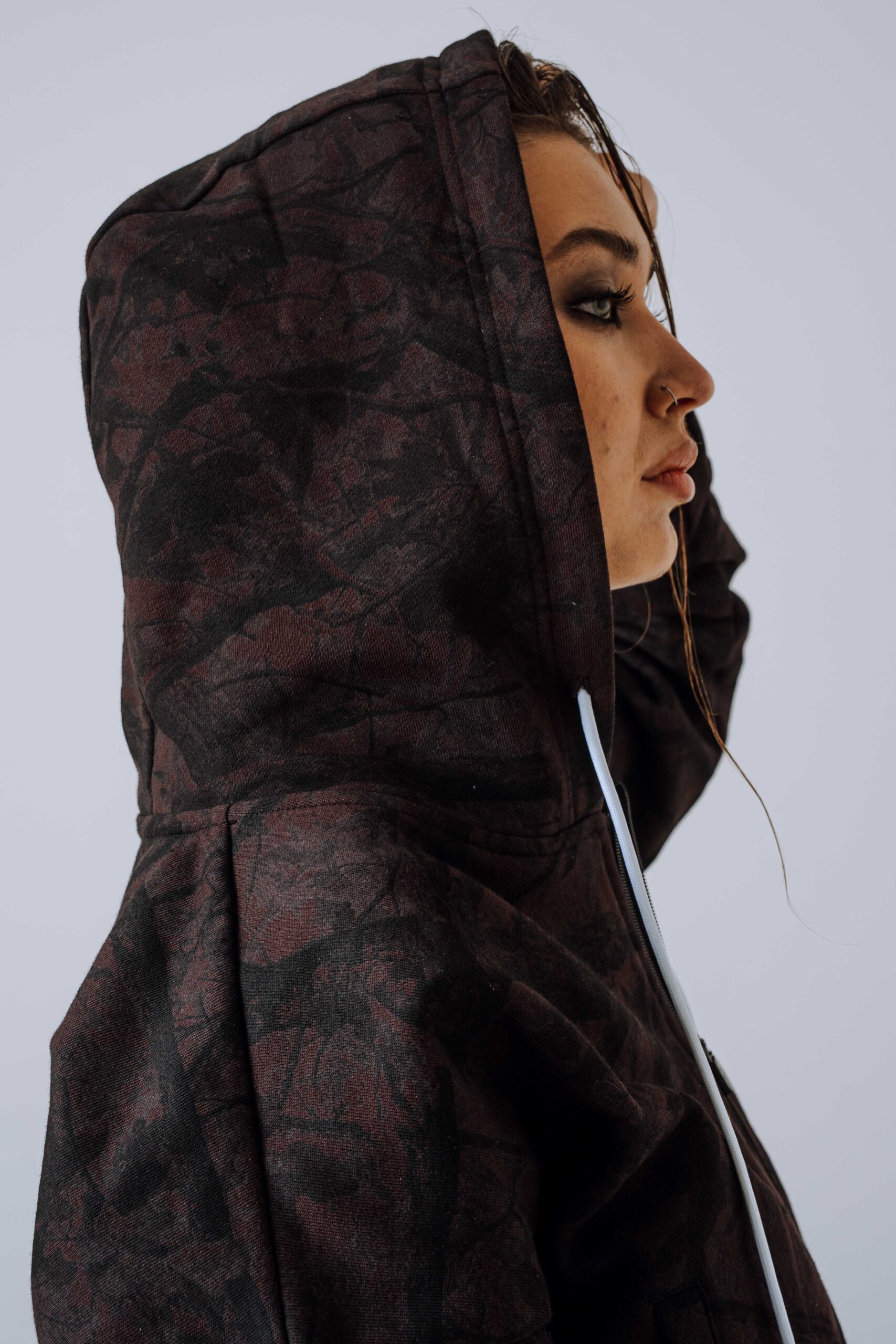 Mikina na zips s kapucňou POWER 895 Dark brown camo - Image 9