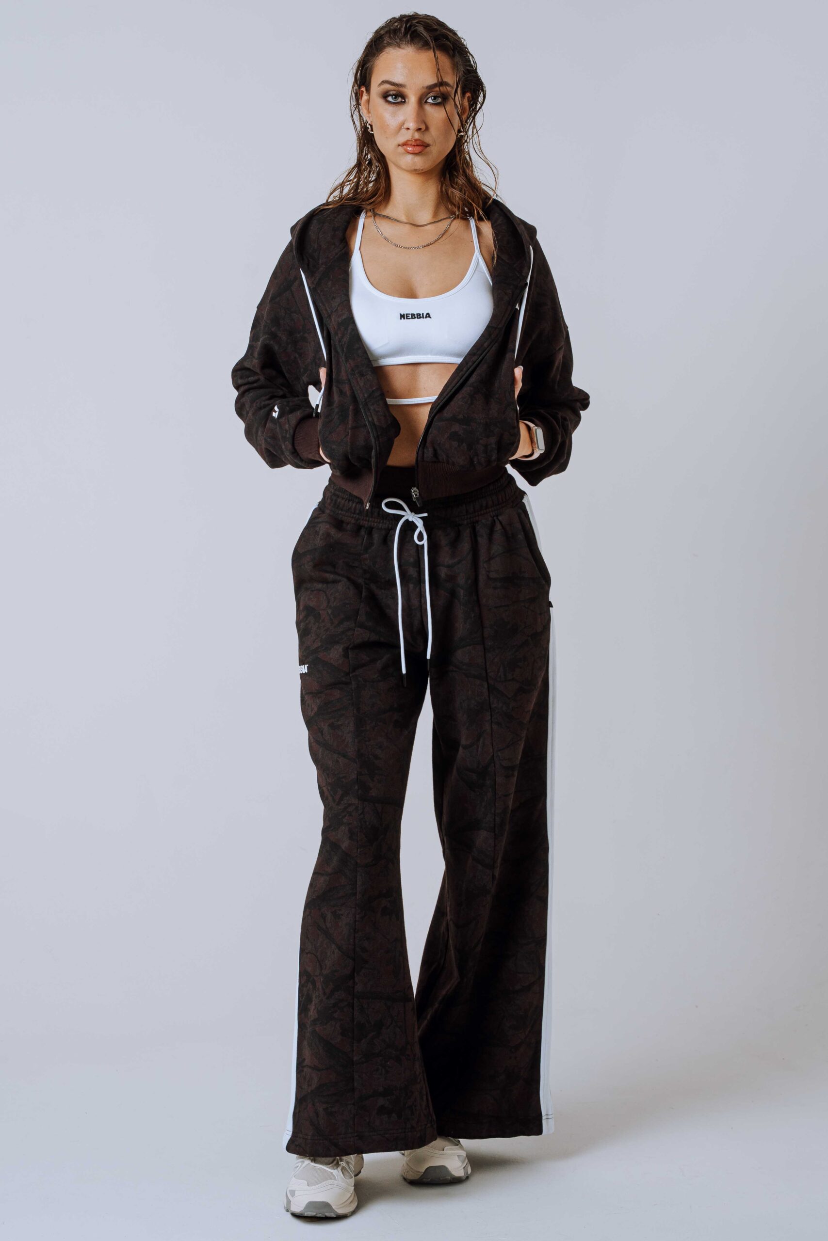 Mikina na zips s kapucňou POWER 895 Dark brown camo - Image 11