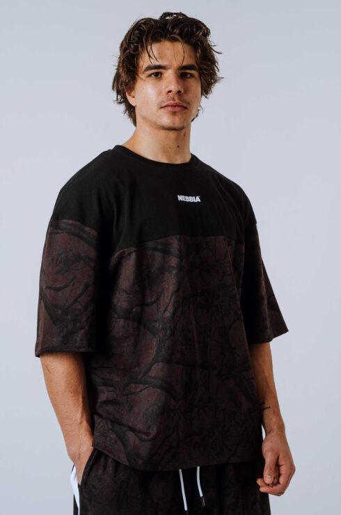 Oversized tričko POWER 898 Dark brown camo