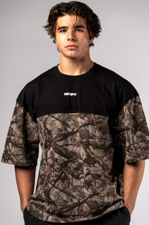 Oversized tričko POWER 898 Light brown camo