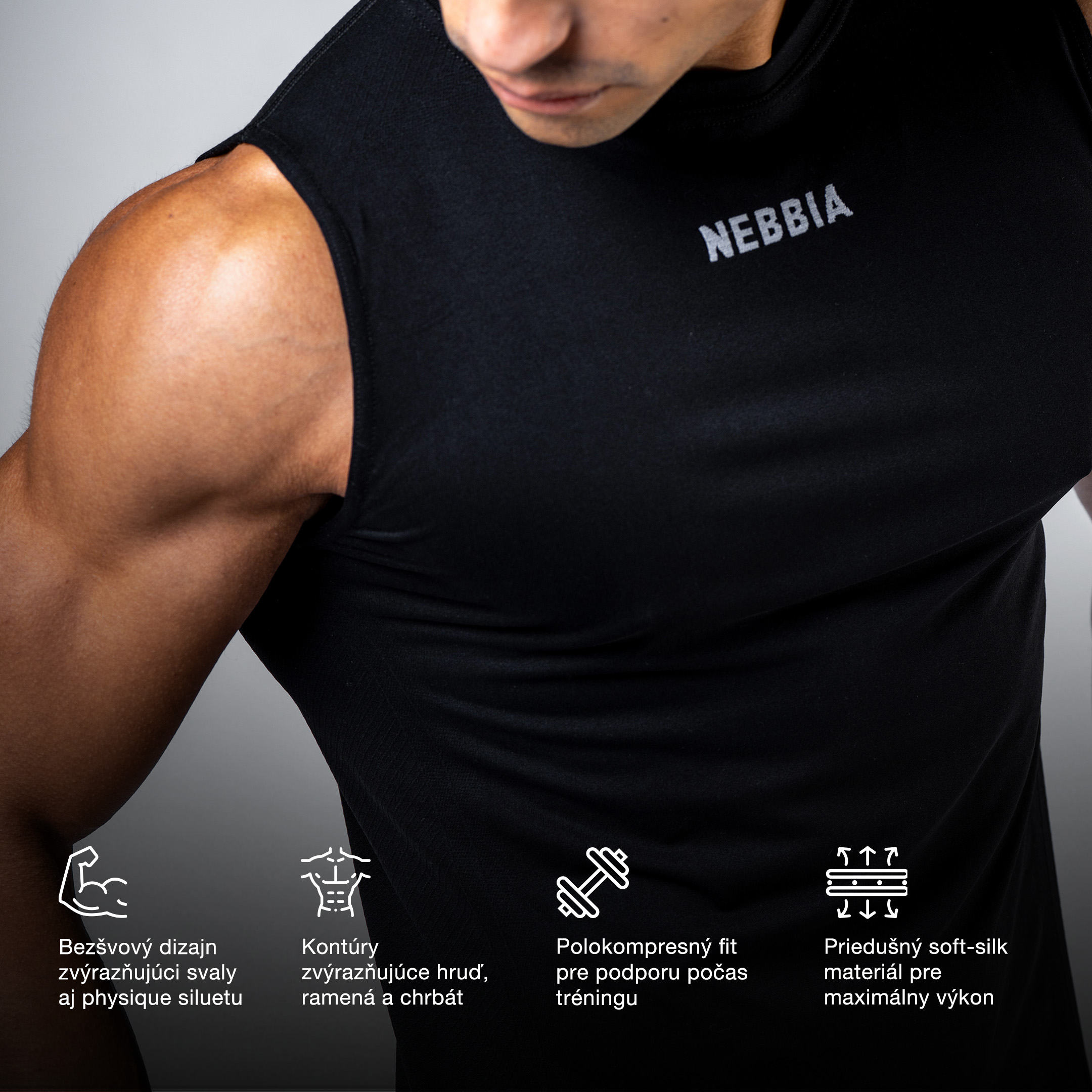 seamless-tricko-bez-rukavov-power-899-black-black