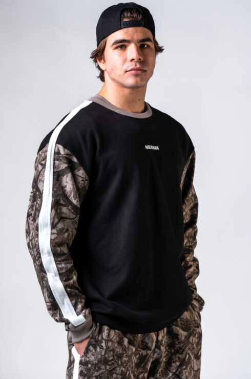 Relaxed fit mikina POWER 903 Light brown camo