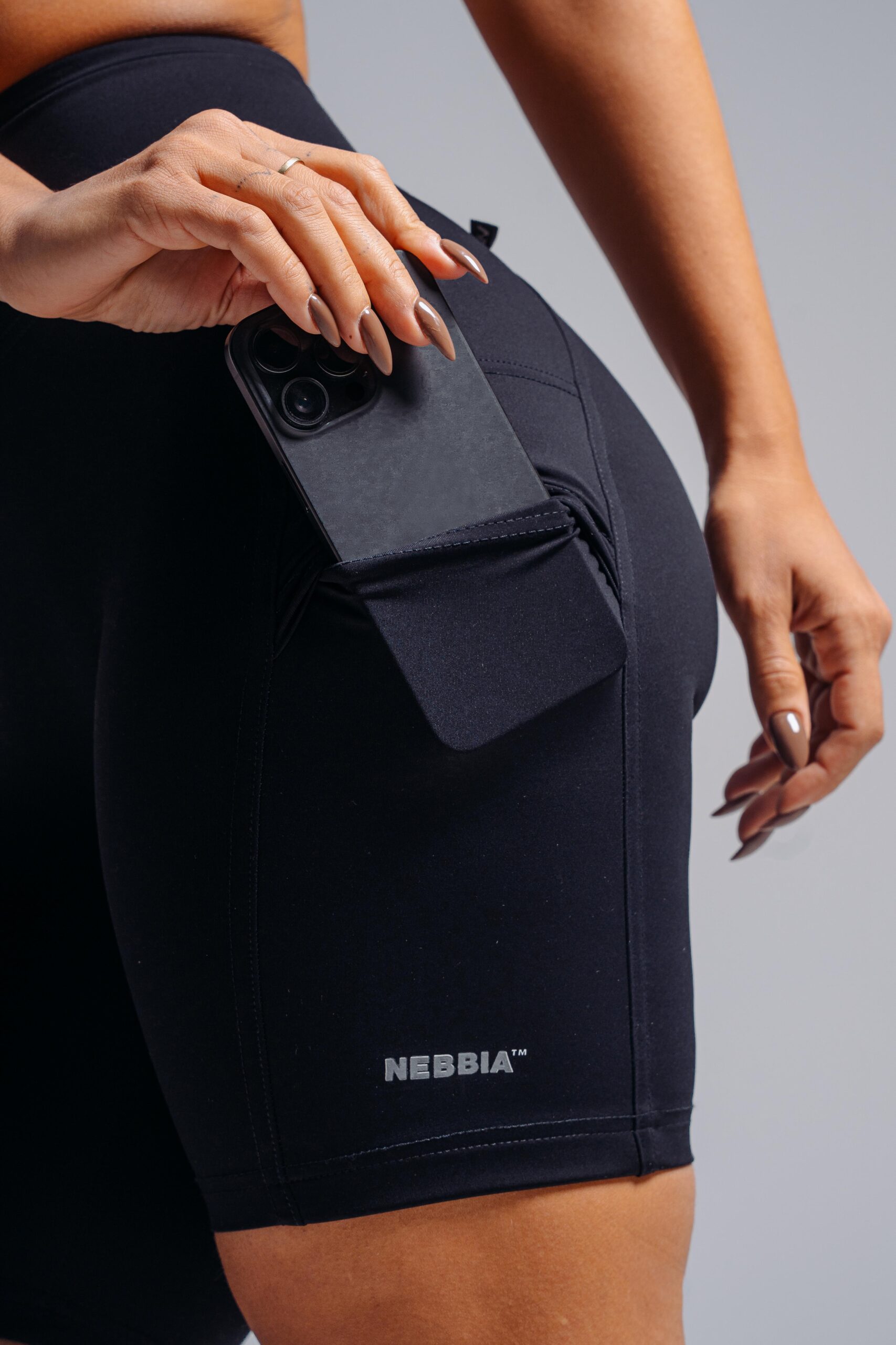 High-Waist Shorts with Pockets PRIMAL 858 Black - Image 5