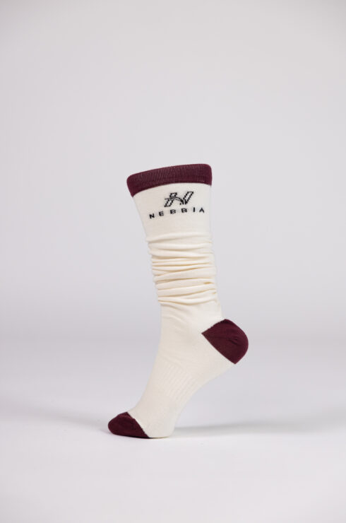 High Crew Socks BLOCK 97 136 cream